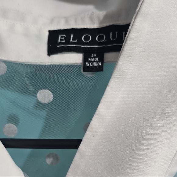 🍁🍂Like new ELOQUII 24 SHEER POLKA DOT SHIRT DRESS - Picture 4 of 5